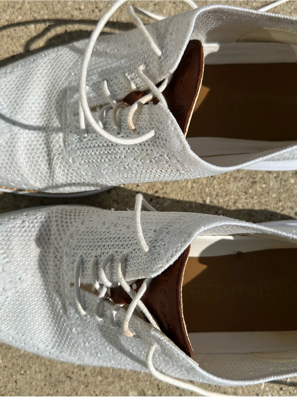 Cole Haan White Knit Oxford with Brown Heel Tab - Picture 7 of 7